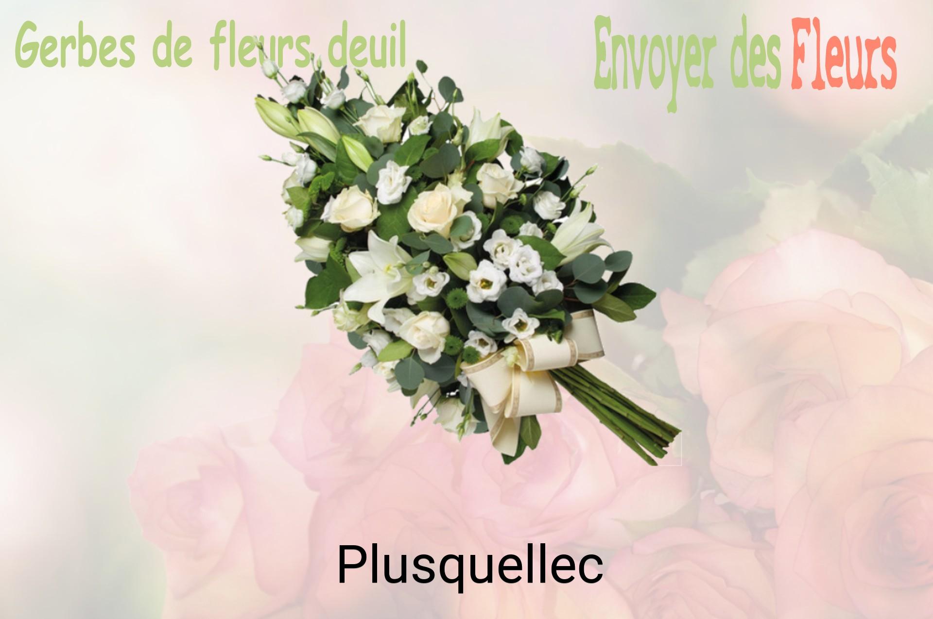 Gerbe de fleurs de deuil livrée à Plusquellec